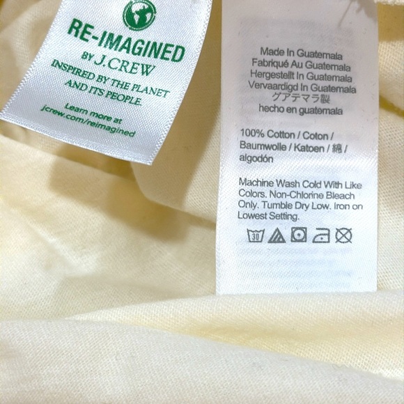 J. Crew Broken-in Jersey Twist-front long-sleeve t-shirt in Ivory,  sz XL NWT - Picture 6 of 7